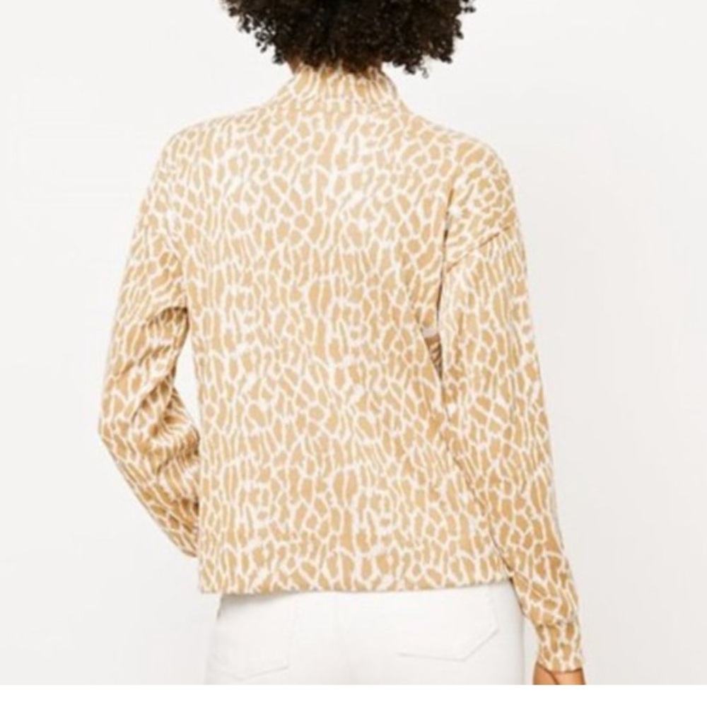 LOFT MOCKNECK PULLOVER ANIMAL PRINT SWEATER SIZE MEDIUM - Picture 8 of 10